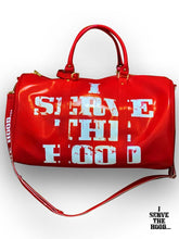 Load image into Gallery viewer, True Red Iconic Logo I Serve The Hood Duffle Bag
